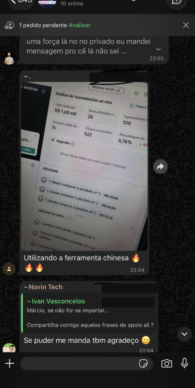 Mensagem de cliente